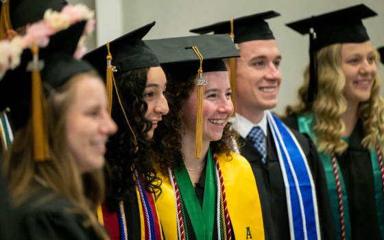 Students at a Missouri S&T commencement ceremony.