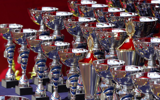 Image of trophies lined up in a tier-like manner. Image by Vilve Roosioks, Pixabay