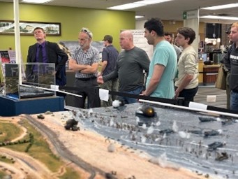 Visitors at the D-Day exhibit. 