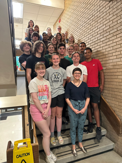 High school students with S&T faculty. 