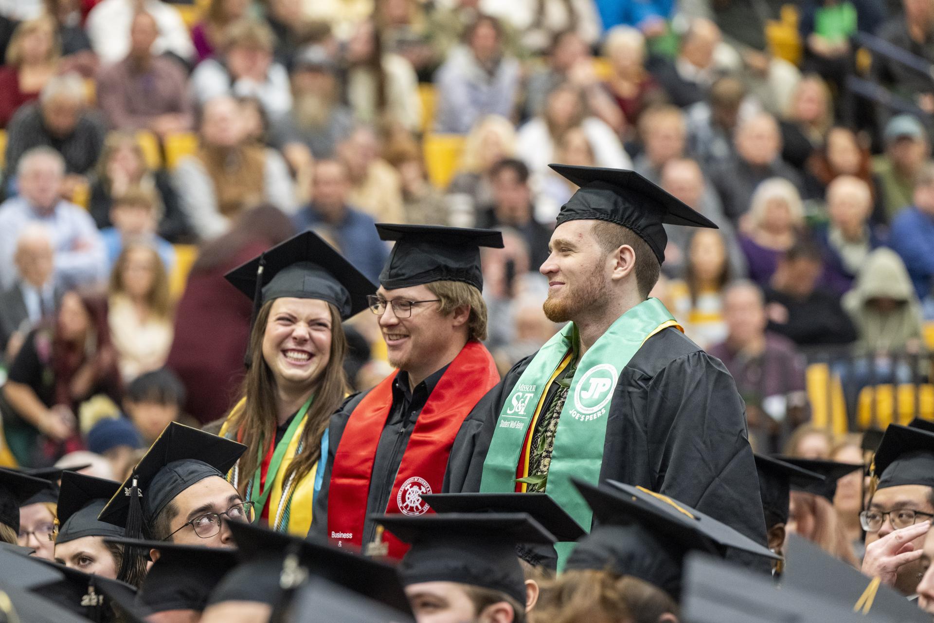 A group of Missouri S&T students at graduation.