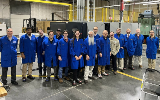 Several researchers traveled to Bitrode Corp.’s St. Louis facilities last month to demonstrate a new fast-charging technology for electric vehicles. Photo by Cyril Narishkin/Bitrode Corp.