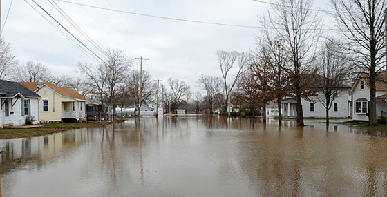 flooded neighborhood